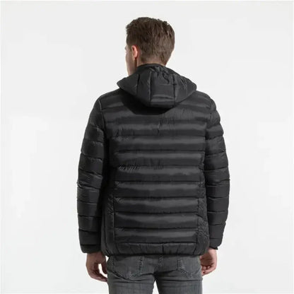 VogeLuxe | Men’s Heated Quilted Hooded Puffer Jacket