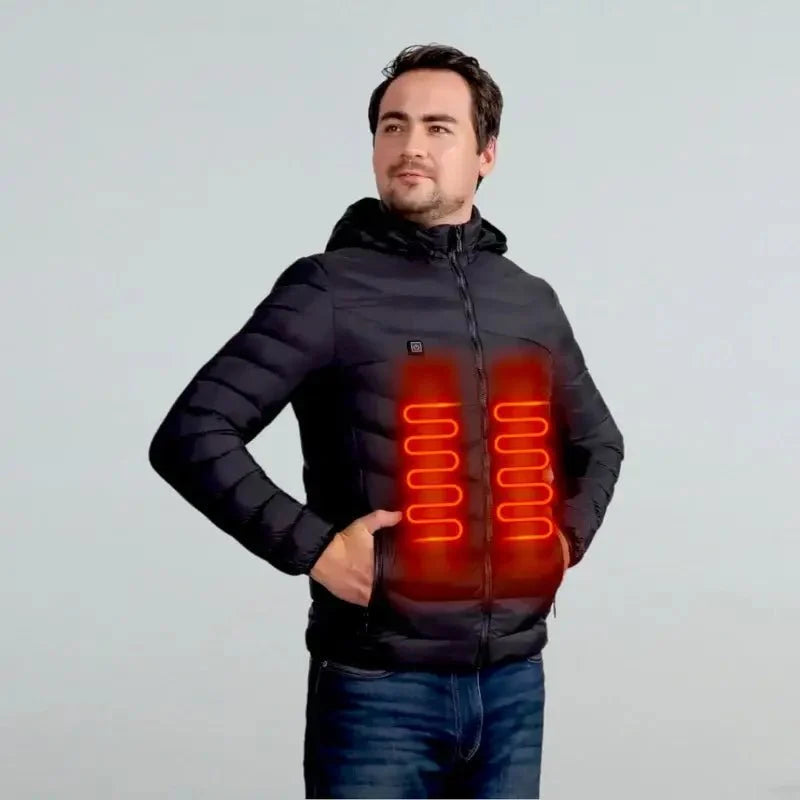 VogeLuxe | Men’s Heated Quilted Hooded Puffer Jacket