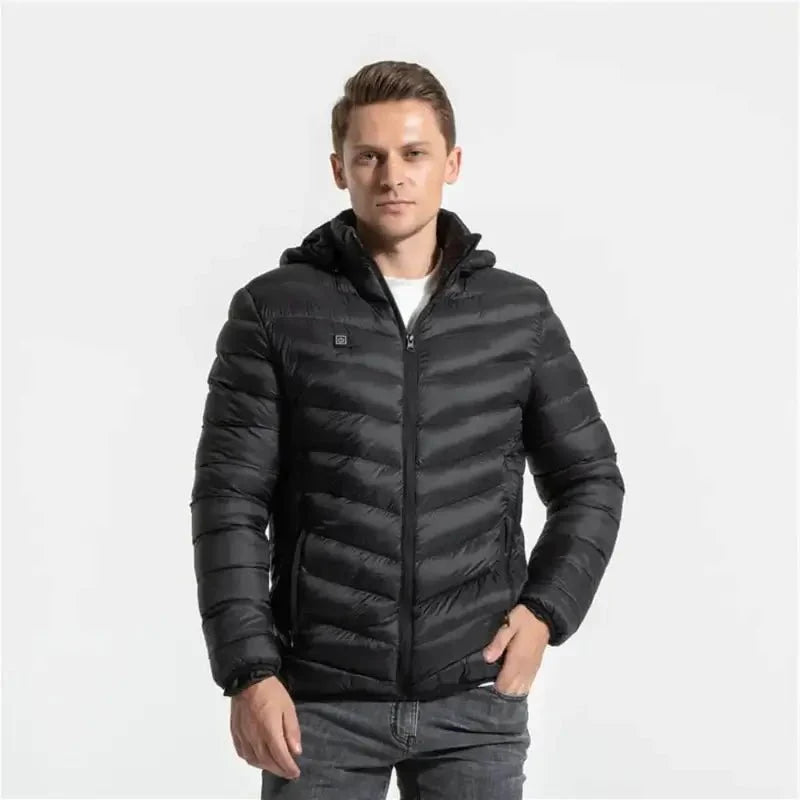 VogeLuxe | Men’s Heated Quilted Hooded Puffer Jacket