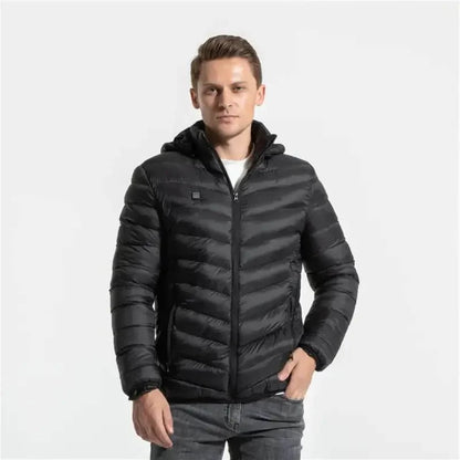 VogeLuxe | Men’s Heated Quilted Hooded Puffer Jacket