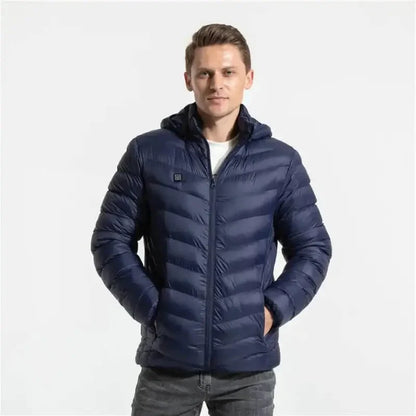 VogeLuxe | Men’s Heated Quilted Hooded Puffer Jacket