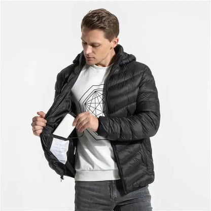 VogeLuxe | Men’s Heated Quilted Hooded Puffer Jacket
