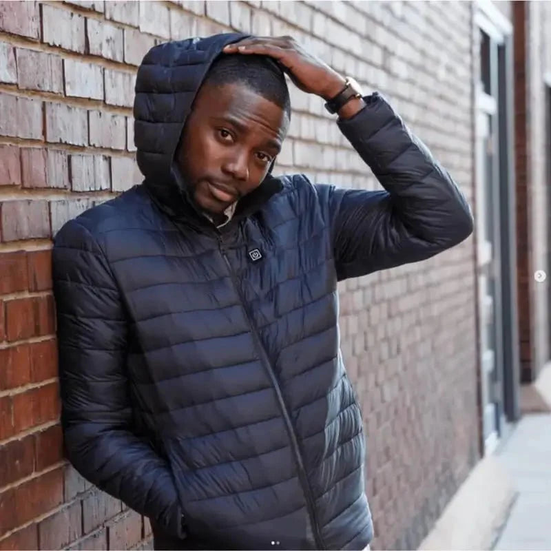 VogeLuxe | Men’s Heated Quilted Hooded Puffer Jacket