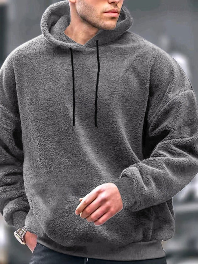 Warm Mens Hooded Jacket with Pockets - VogeLuxe