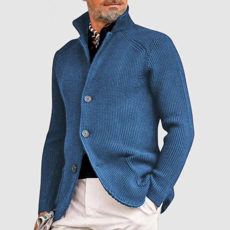 VogeLuxe | Men’s Textured Knit Single Breasted Shawl Collar Blazer
