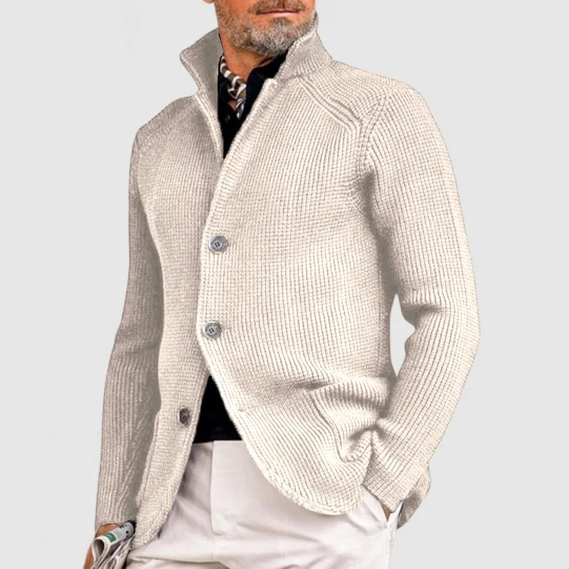 VogeLuxe | Men’s Textured Knit Single Breasted Shawl Collar Blazer