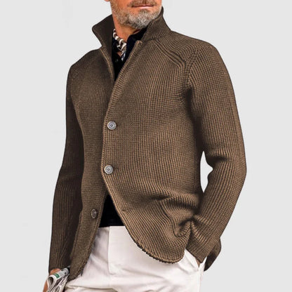 VogeLuxe | Men’s Textured Knit Single Breasted Shawl Collar Blazer