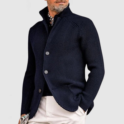 VogeLuxe | Men’s Textured Knit Single Breasted Shawl Collar Blazer