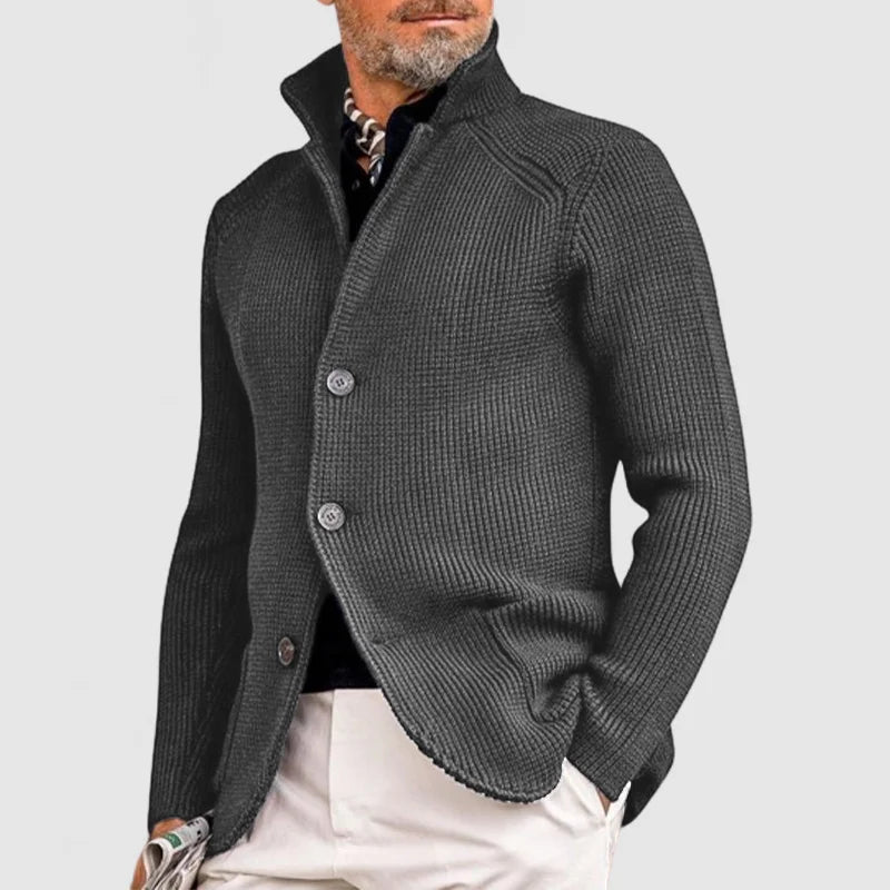 VogeLuxe | Men’s Textured Knit Single Breasted Shawl Collar Blazer