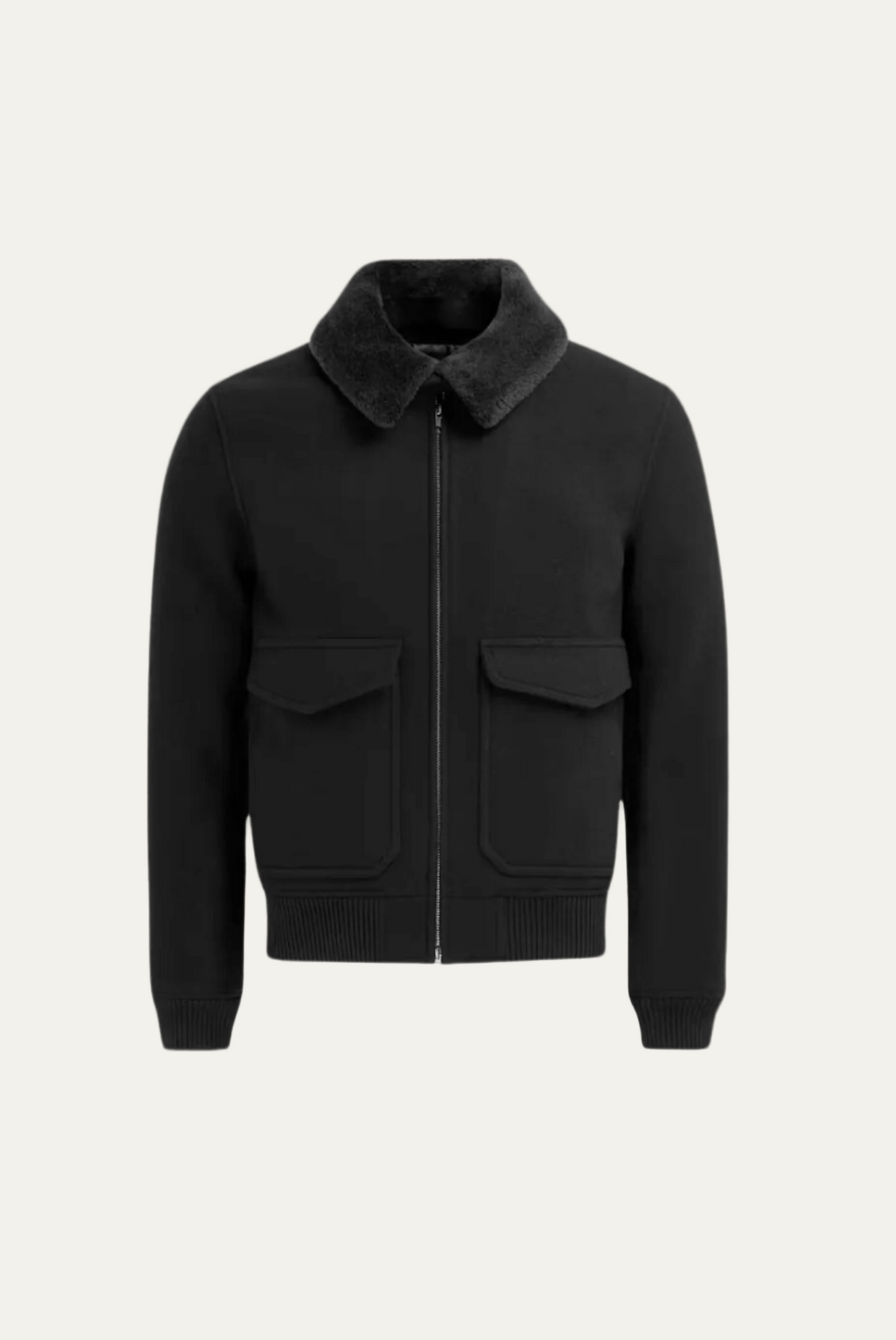 VogeLuxe | Men’s Trendy Bomber Jacket with Faux Shearling Collar