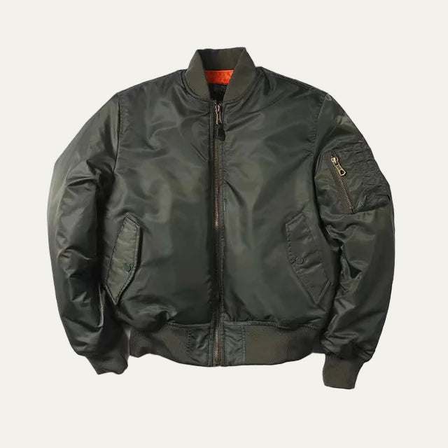 VogeLuxe | Unisex Classic Full Zip Bomber Jacket with Sleeve Utility Pocket