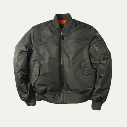 VogeLuxe | Unisex Classic Full Zip Bomber Jacket with Sleeve Utility Pocket