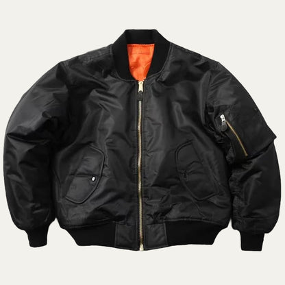 VogeLuxe | Unisex Classic Full Zip Bomber Jacket with Sleeve Utility Pocket