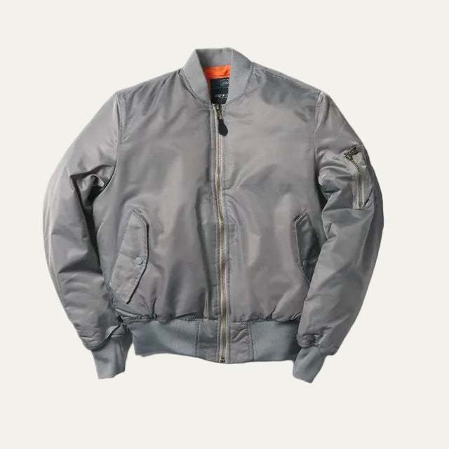 VogeLuxe | Unisex Classic Full Zip Bomber Jacket with Sleeve Utility Pocket