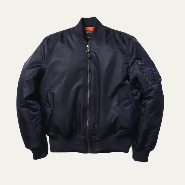 VogeLuxe | Unisex Classic Full Zip Bomber Jacket with Sleeve Utility Pocket
