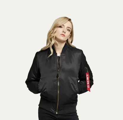 VogeLuxe | Unisex Classic Full Zip Bomber Jacket with Sleeve Utility Pocket
