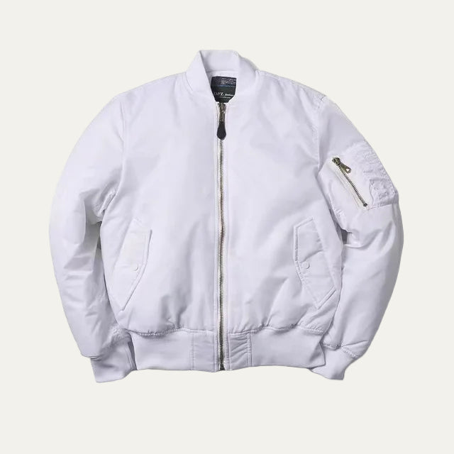 VogeLuxe | Unisex Classic Full Zip Bomber Jacket with Sleeve Utility Pocket