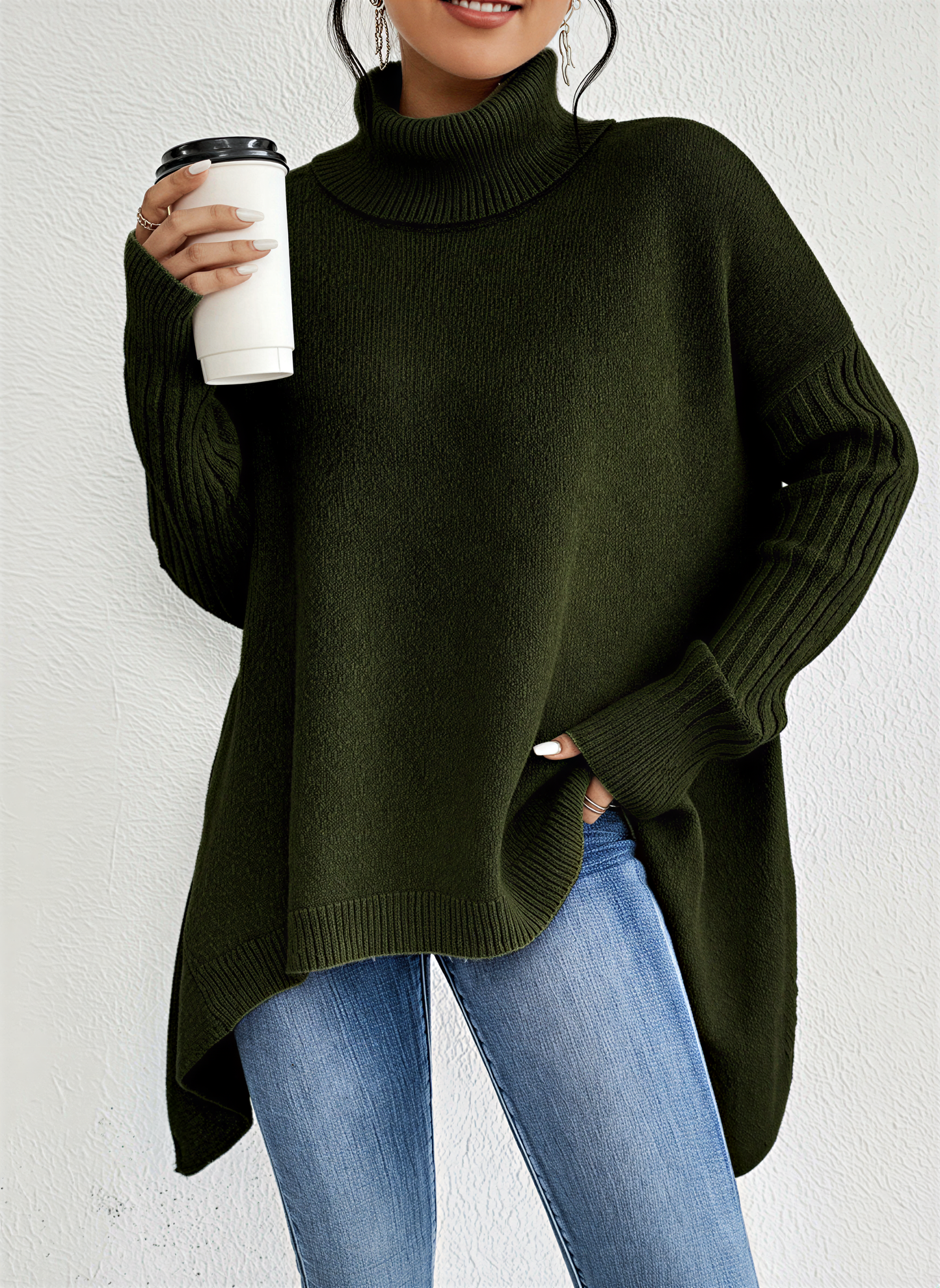 Comfortable Women's Large Turtleneck Sweater