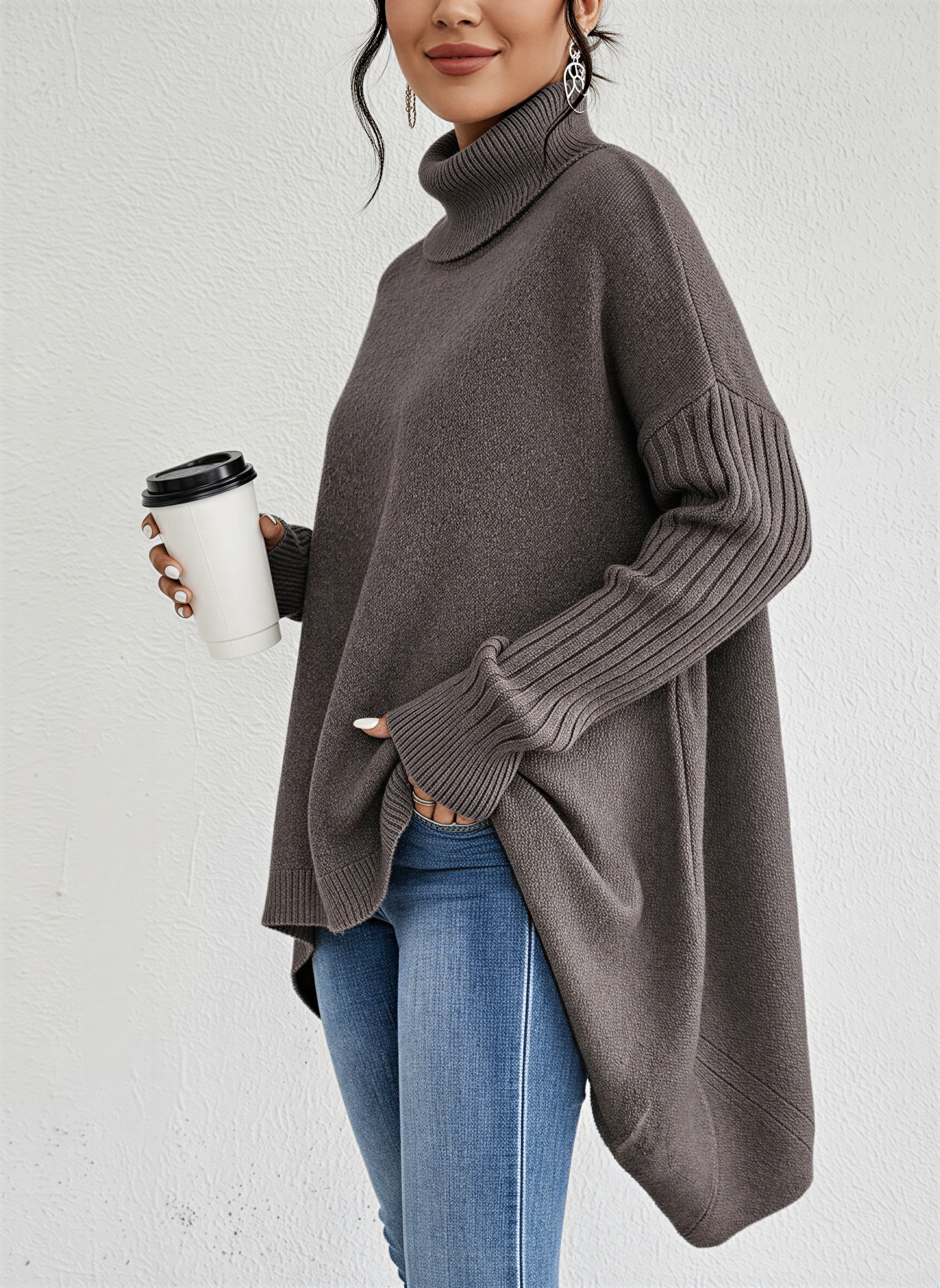 Comfortable Women's Large Turtleneck Sweater