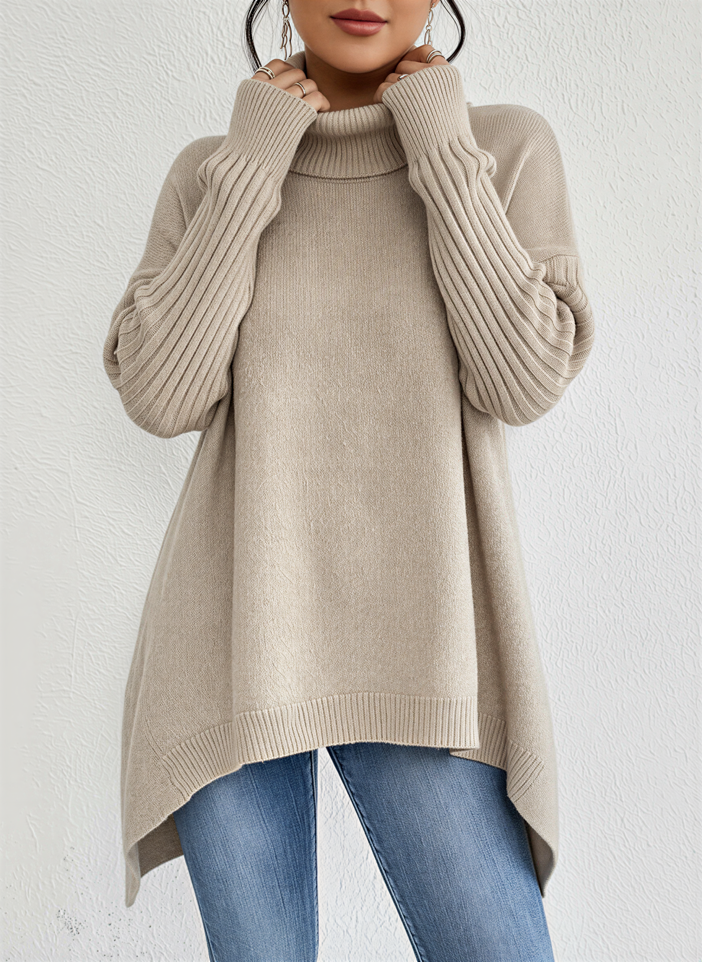 Comfortable Women's Large Turtleneck Sweater