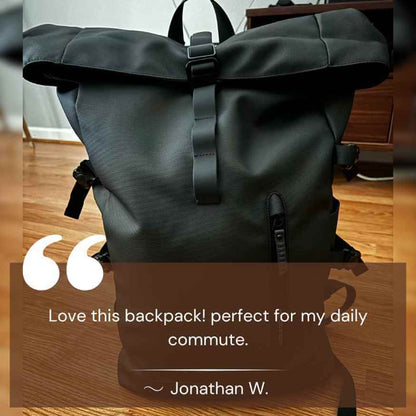 VogeLuxe | Men’s Minimalist Roll Top Urban Backpack