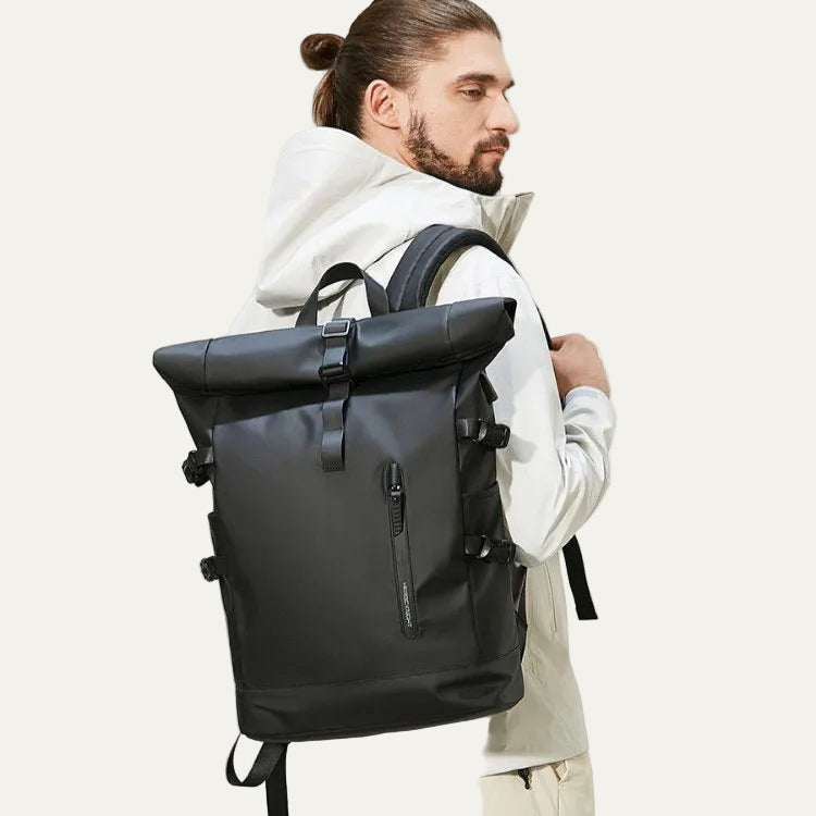 VogeLuxe | Men’s Minimalist Roll Top Urban Backpack