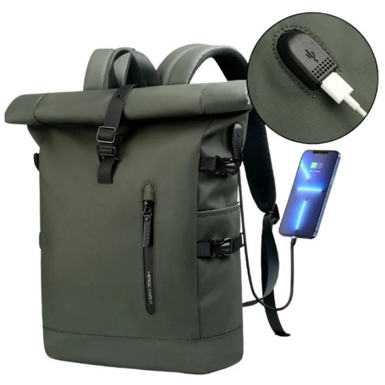 VogeLuxe | Men’s Minimalist Roll Top Urban Backpack