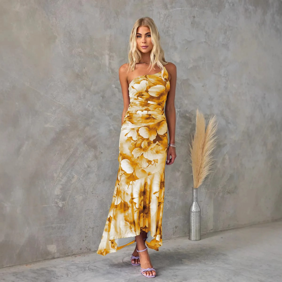 Beautiful Flower Summer Midi Dress