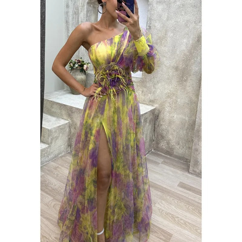 Beautiful Long Dress in Lightweight Floral Pattern