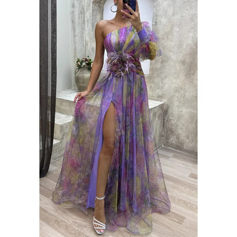 Beautiful Long Dress in Lightweight Floral Pattern