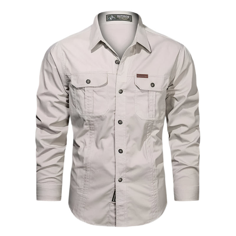 Casual Button Shirt for Men with Pockets - VogeLuxe