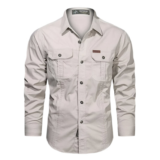 Casual Button Shirt for Men with Pockets - VogeLuxe