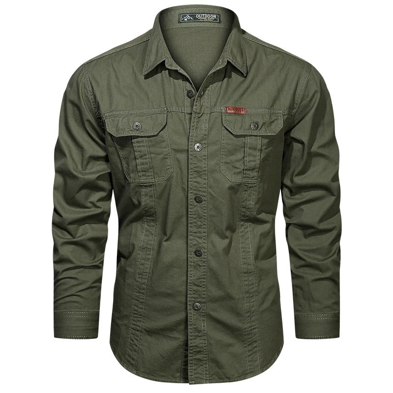 Casual Button Shirt for Men with Pockets