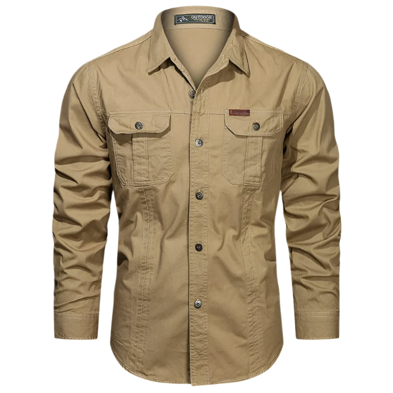 Casual Button Shirt for Men with Pockets