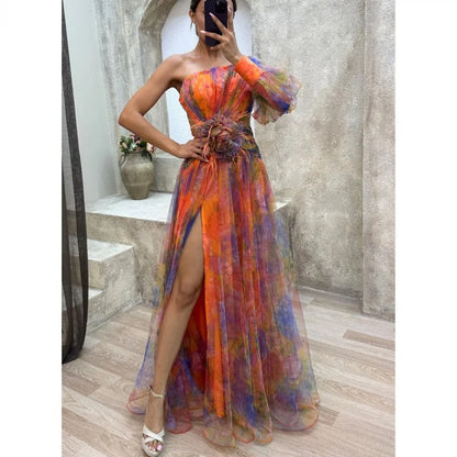 Beautiful Long Dress in Lightweight Floral Pattern