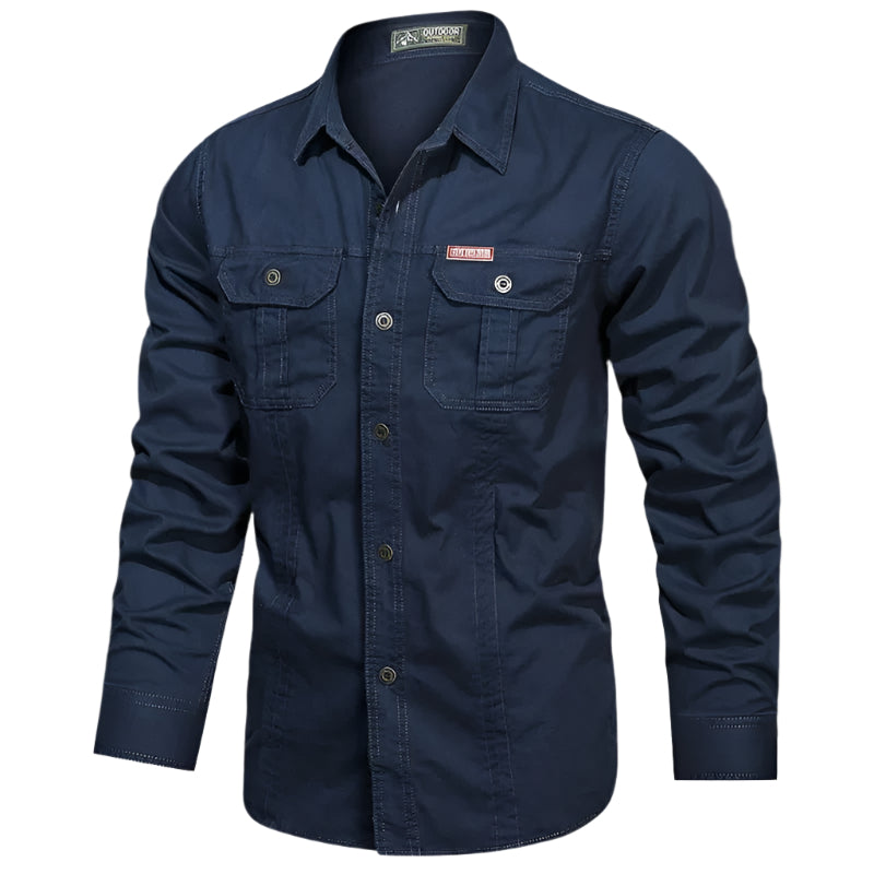 Casual Button Shirt for Men with Pockets