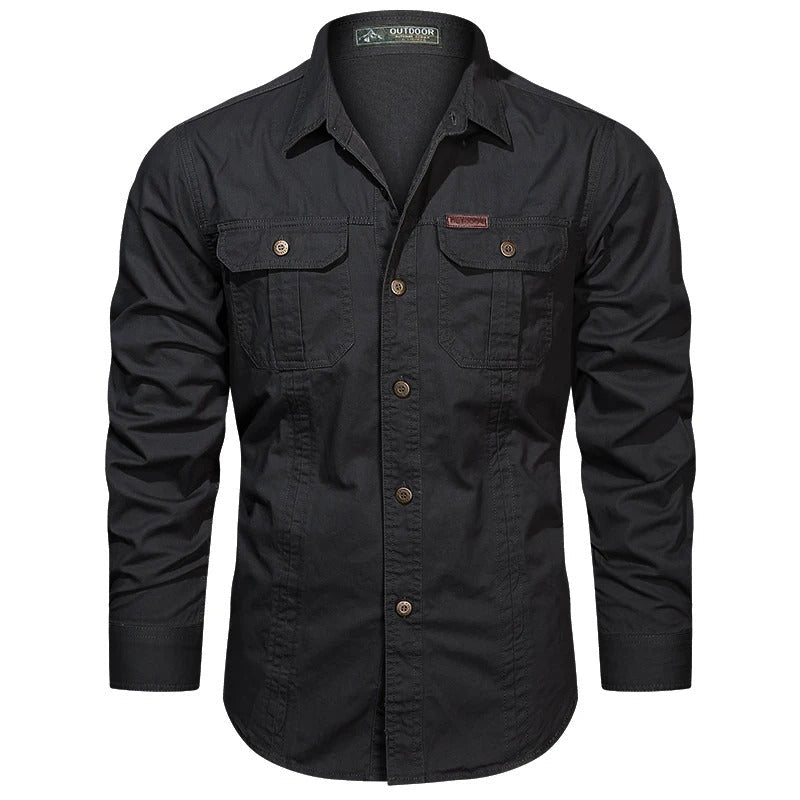 Casual Button Shirt for Men with Pockets