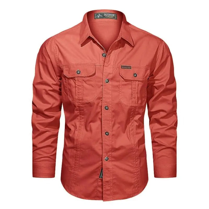 Casual Button Shirt for Men with Pockets