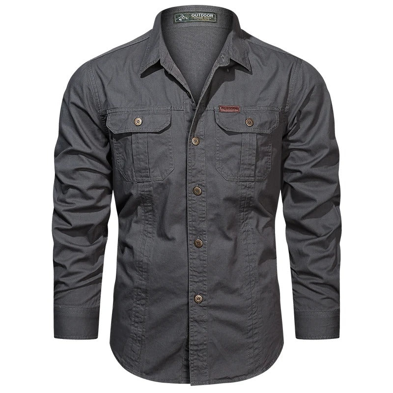 Casual Button Shirt for Men with Pockets