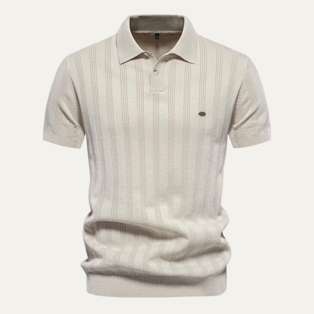 VogeLuxe | Men’s Textured Knit Short Sleeve Polo