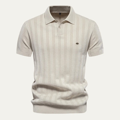 VogeLuxe | Men’s Textured Knit Short Sleeve Polo