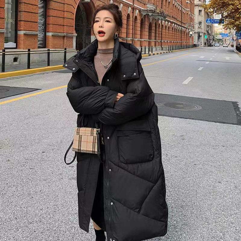 Comfortable Warm Womens Down Parka Coat with Large Pockets