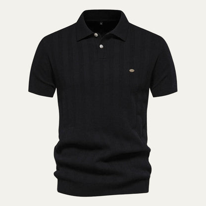 VogeLuxe | Men’s Textured Knit Short Sleeve Polo