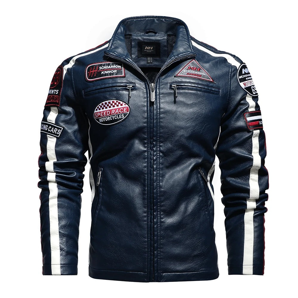 Classic Biker Vegan Leather Jacket for Men