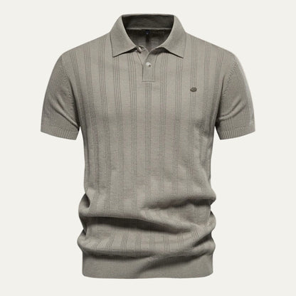 VogeLuxe | Men’s Textured Knit Short Sleeve Polo