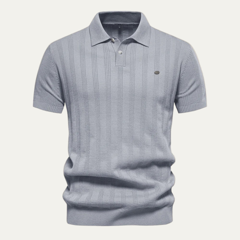 VogeLuxe | Men’s Textured Knit Short Sleeve Polo