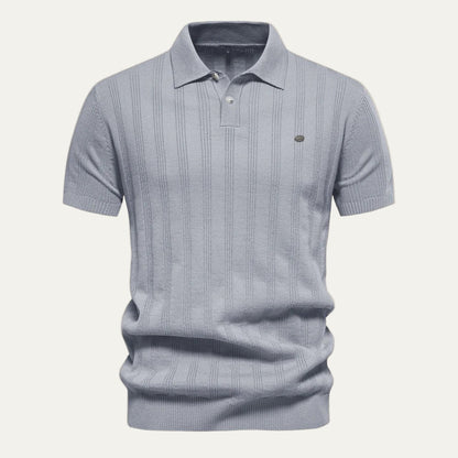 VogeLuxe | Men’s Textured Knit Short Sleeve Polo