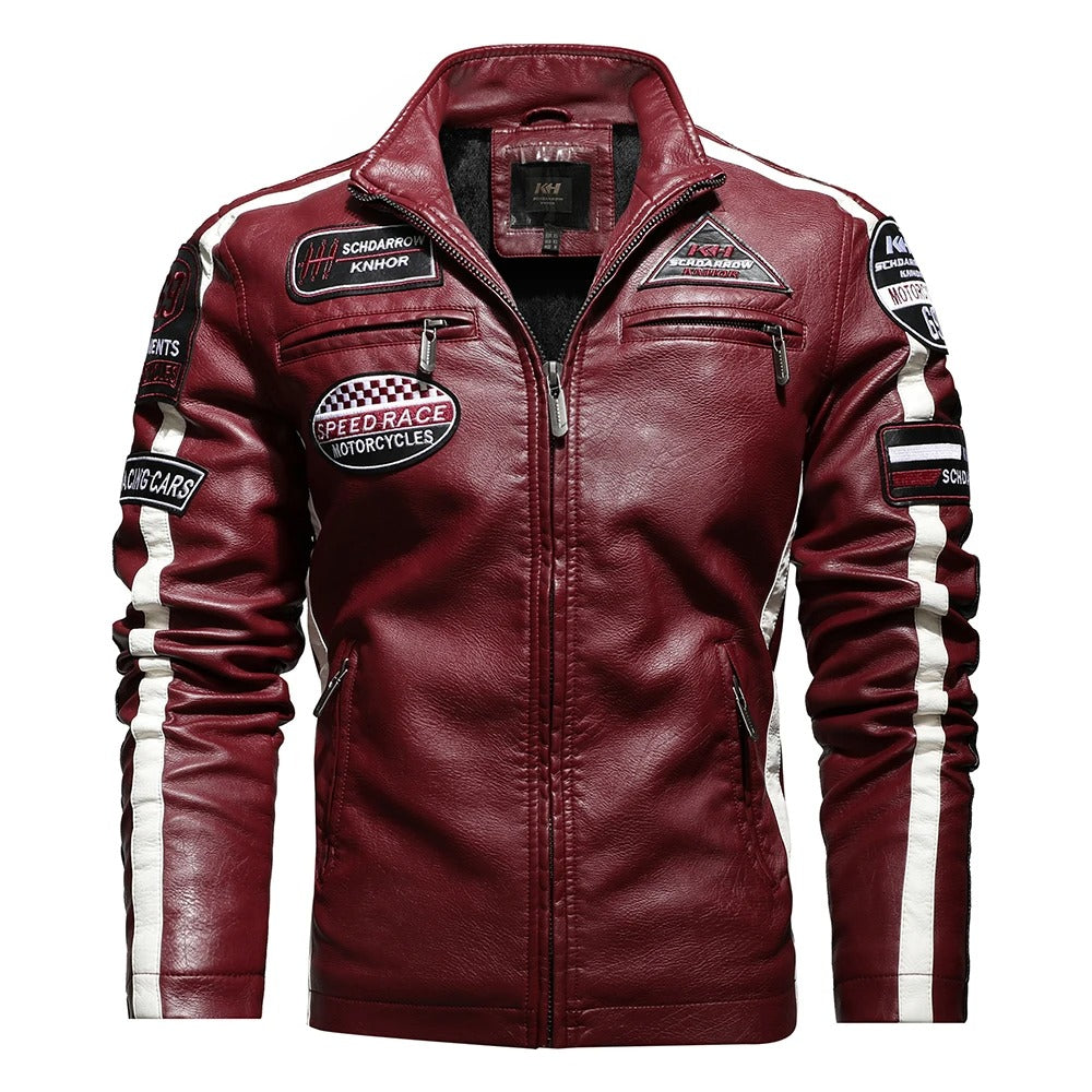 Classic Biker Vegan Leather Jacket for Men