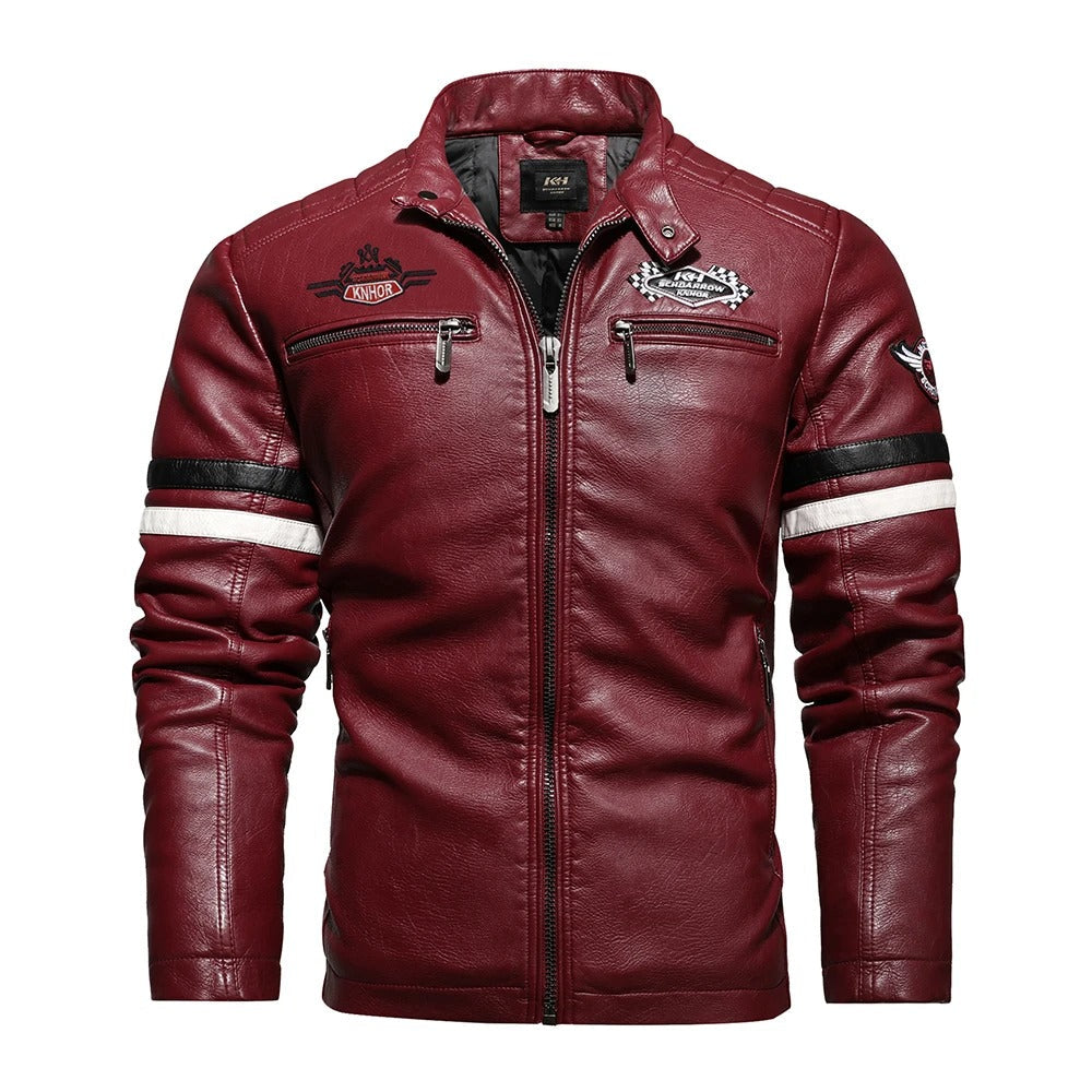 Classic Biker Vegan Leather Jacket for Men
