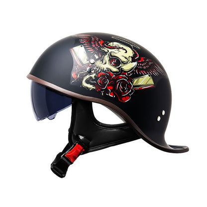 Safe Motorcycle Half Face Helmet Visor DOT Approved